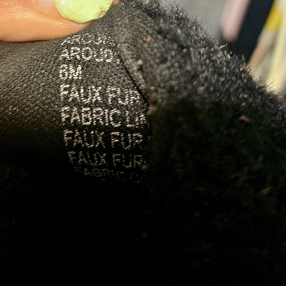 Black Faux Fur Slippers